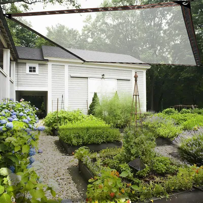 Produktbild von Vigevee 2x Transparente Plane mit Ösen wasserdichte Abdeckplane aus PE wetterfest und UV-beständig für Garten Balkon Terrasse Gewächshaus und Pavillon 2 × 5 m