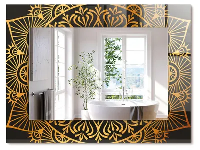 Produktbild von Mandala-Muster – Rechteckiger Spiegel mit Druck 80x60 cm – Modern - Dekorativ für die Wand