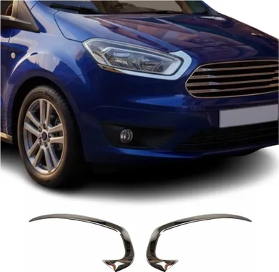 Image de Baguettes de Phare Avant - pour Ford Tourneo Courier 2014-2024 inoxy chromé