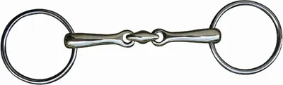 Produktbild von HKM Unterlegtrense doppelt gebrochen Edelstahl 14 mm massiv, Größe:55 mm/ 125 weite