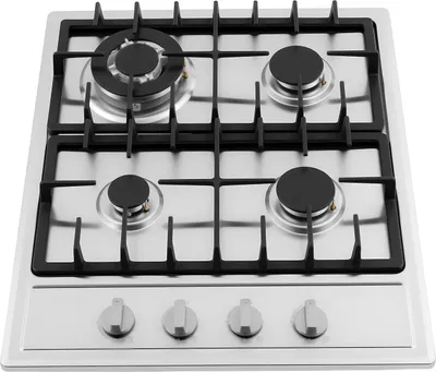 Immagine prodotto di Piano cottura a gas - da incasso, 4 fuochi - acciaio inossidabile - 3 kW - gas naturale - accensione a impulsi - dispositivo di sicurezza in caso di spegnimento della fiamma - Per cucine e ristorazione