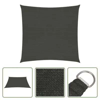 Produktbild von The Living Store Sonnensegel 160 g/m² Anthrazit 2,5x2,5 m HDPE