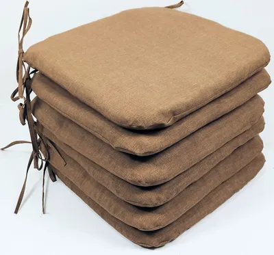Produktbild von Rattani Sitzkissen Stuhlkissen Billy 40 x 40 cm dunkelbraun, Set 6