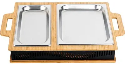 Produktbild von Warmhalteplatte TENNEKER Edelstahl Bambus
