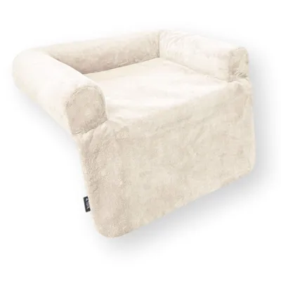 Produktbild von 4L Textil Gemütliches Hundebett für das Sofa Lara Sofaschutz Kuscheliges Hundedecke mit Bezug Hundekissen (110x90 cm, Beige)