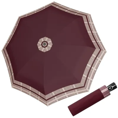 Zdjęcie produktu dla doppler pocket umbrella fibre magic timeless houndstooth red berry