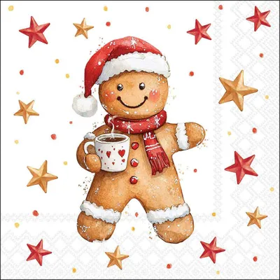Image de Serviette 33 Cm Chocolat Chaud Et Biscuits Mix - Ambiente Europe