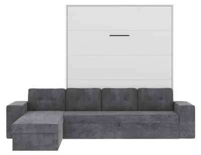Produktbild von Schrankbett mit Ecksofa M3 Vertikal 160x200 Weiss