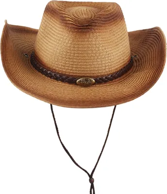 Produktbild von Gradientenspray Farbe Western Stroh Cowboy Cowgirl Hut für Männer Frauen Weitkrempe Sonne Outdoor Strandreisen