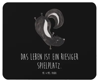 Produktbild von Mr. & Mrs. Panda Mauspad Stinktier Handstand - Schwarz - Geschenk, Mousepad, Spielplatz, Mouse Pad, Stinker, Skunk, computer, computermatte, Wildtier, pc, Raubtier