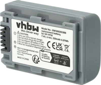 Produktbild von vhbw Akku kompatibel mit Sony DCR-DVD705E, DCR-DVD705, DCR-DVD755E, DCR-DVD755, DCR-DVD905E, DCR-DVD905 Videokamera Camcorder (600 mAh, 7,2 V, Li-Ion)