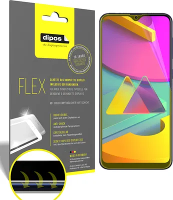 Produktbild von 3x Schutzfolie für Samsung Galaxy M10s Folie, 100% Displayabdeckung, dipos Flex