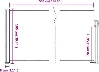 Produktbild von vidaXL Seitenmarkise Ausziehbar Braun 100x500 cm