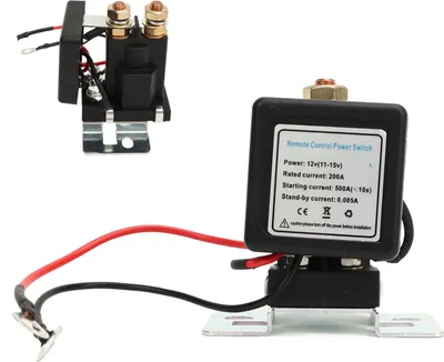 Immagine prodotto di Interruttore staccabatteria per auto, interruttore staccabatteria ad alta corrente con 2 telecomandi, 12 V
