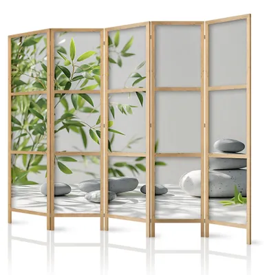 Produktbild von framed concept - Paravent Raumteiler aus Holz 225x172 cm, 5-teilig, einseitig, im orientalischen Stil