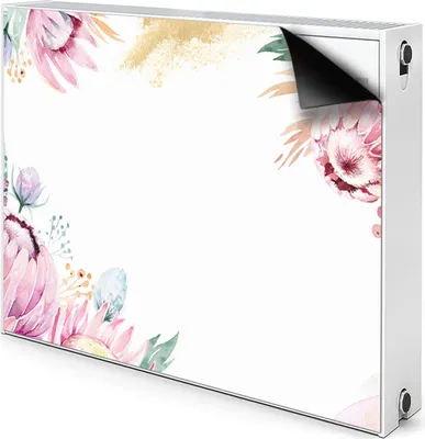 Produktbild von Magnet Heizung Verkleidung Abdeckung Heizung Heizkörperabdeckung 100x60 cm  - Blumen, Rahmen