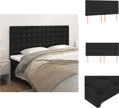 Produktbild von vidaXL Kopfteile 4 Stk. Schwarz 80x5x78/88 cm Kunstleder -  Kopf- & Fußenden
