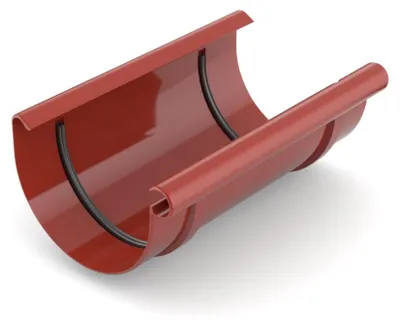 Produktbild von BRYZA Dachrinnenverbinder aus Kunststoff Ø 125 mm, Rot RAL 3011