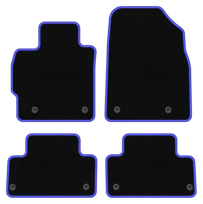 Produktbild von Fußmatten Automatten Velours Schwarz/Blau für Mazda CX-7 2006-2009 Set 4-tlg