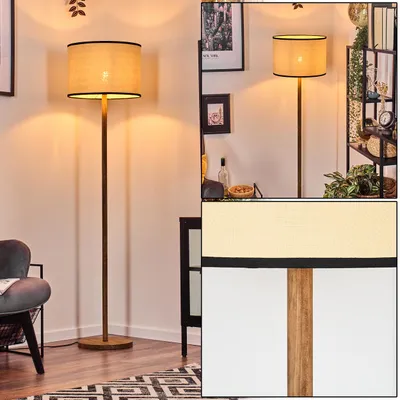 Produktbild von Tamarispa Stehlampe aus Holz/Papiergeflecht in Naturfarben/Schwarz, Höhe 165 cm