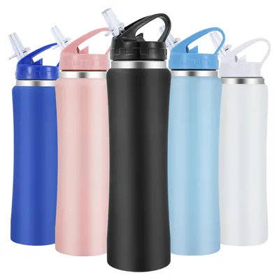 Isolierflasche 600 ml, Edelstahl, doppelwandig, auslaufsicher, schwarz