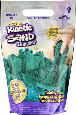 Zdjęcie produktu dla Kinetic Sand KNS RFL 2lb ShmrSd TwinklyTeal GML, Piasek kinetyczny dla dzieci, 3 lat(a), Nietoksyczne, Zielony