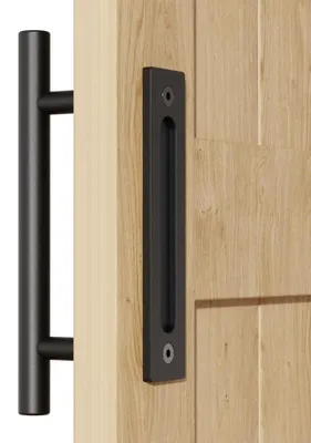 Productafbeelding van Schuifdeurgreep 30 cm - Zwarte Deurgreep - Aluminium - Voor Houten Deuren - Inclusief Schroeven - Eenvoudig te Installeren