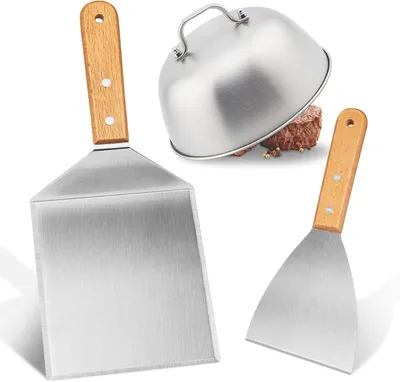 Zdjęcie produktu dla Zestaw do grillowania 3-częściowy, stal nierdzewna, drewniany uchwyt, do grillowania