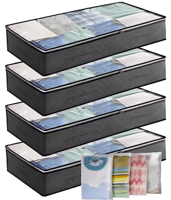 Image de Omgoods - Coffret de rangement sous lit, ensemble de 4, capacité de 90 litres