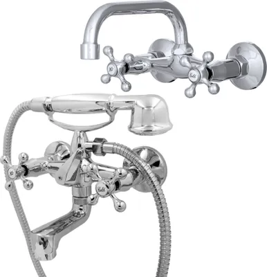 Produktbild von Granitan | RETRO - Duschset - Regendusche - Wandmontage - Chrom - Badezimmerarmatur