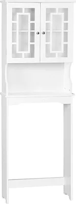 Produktbild von Famanu WC-Regal mit Ablage, Toilettenschrank, Badezimmerregal, hohe Aufbewahrung, weiß, H x B x T: 169 x 57 x 20 cm