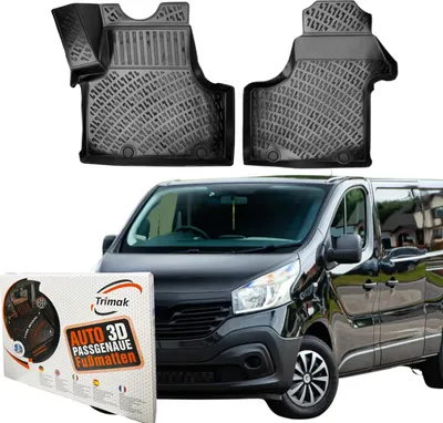 Produktbild von Trimak Autofußmatten kompatibel mit Renault Trafic III ab 2014 Auto Allwetter Gummimatten