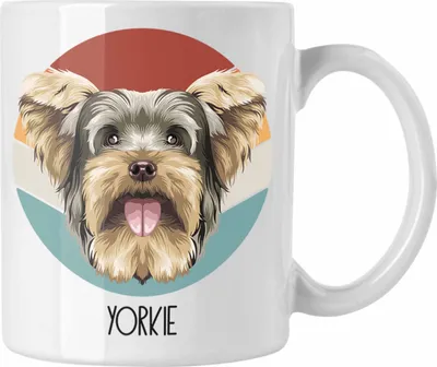 Produktbild von Trendation - Yorkie Besitzer Tasse Geschenk Lustiger Spruch Geschenkidee Yorkie Mama Papa (Weiß)