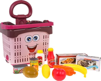 Zdjęcie produktu dla WÓZEK ZAKUPOWY koszyk sklepowy + akcesoria ZABAWA W SKLEP - czerwony