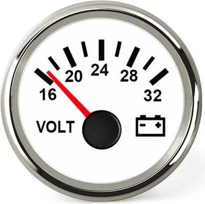 Produktbild von Hollex Voltmeter Weiß/Edelstahl 18-32V