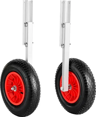 Produktbild von Bootsrampenräder, 136,1 kg Tragkraft, 381 mm Aluminiumlegierung-Heckrad mit aufblasbaren Gummireifen, klappbare Bootsrampenräder mit 4 Schnellverschlussstiften, passend für 4,5 m aufblasbare Fischerboote