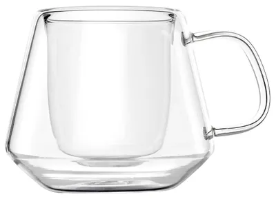 Obrázok produktu pre Šálky na kávu a čaj – dvojstenné termošálky – sada 2 kusov – 170 ml – sklo – priehľadné