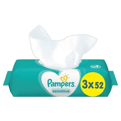 Produktbild von Pampers Sensitive 81687195, Baby-Feuchttuch, getestet, Hypoallergen, Neutral pH-Wert, Parfümfrei