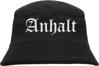 Produktbild von Anhalt Fischerhut - Altdeutsch - bestickt - Bucket Hat Anglerhut Hut Schwarz S/M