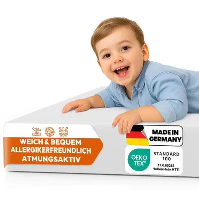 Produktbild von Kindermatratze verschiedene Größen : Schaumstoffkern 60x120x6 cm