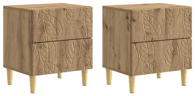 Image de Table de chevet 2 pcs Chêne artisanal 43 x 34,5 x 48 cm