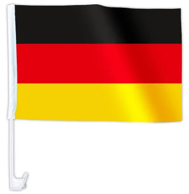 Produktbild von Auto Flagge Länder – Autofahne mit Länderflagge – Fanartikel EM WM Public Viewing – Flagge für Auto Fensterhalter – verschiedene Länder wählbar: Deutschland Flagge Land wählen: Deutschland Flagge