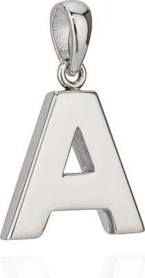 Produktbild von 13x14mm Kettenanhänger Buchstabe A Silber 925 anlaufgeschützt glanz Alphabet