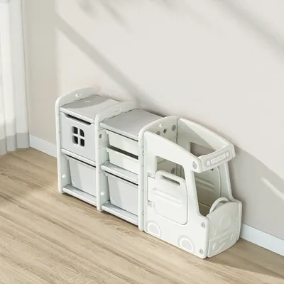 Produktbild von 360Home Kinderregal Kleiderstange Steckregal Aufbewahrung Kindermöbel Kinderschrank A-112*30.5*56cm