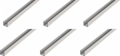 Zdjęcie produktu dla Profil Alberts 6 x BA, w kształcie litery U, aluminiowy, naturalny, 20 x 15 x 20 x 1,5 mm, długość 1 m