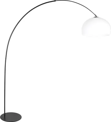 Productafbeelding van Vloerlamp Curve zwart met witte kap bol Ø 48cm