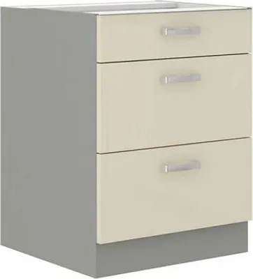 Obrázek produktu pro Dolní šuplíková kuchyňská skříňka 60 cm SHAN - šedá / lesklá krémová