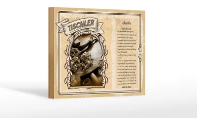 Produktbild von Holzschild Berufe Tischlerexperte Menschenkenner 18x12 cm