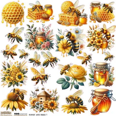 Produktbild von AUFKLEBER ScrapLove Dekor Stickers - Honey and Bees 1