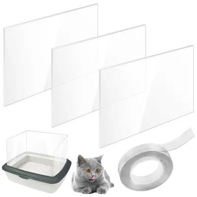 Immagine prodotto di Protezione per lettiera per gatti - 3 pezzi protezione contro l'urina 30 x 40 cm - Copertura per lettiera - Parte superiore aperta - Inclusa Nano Band - Ideale per protezione del pavimento - Protezion